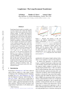 First page of Longformer: The Long-Document Transformer