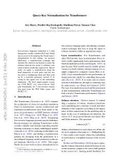 First page of Query-Key Normalization for Transformers